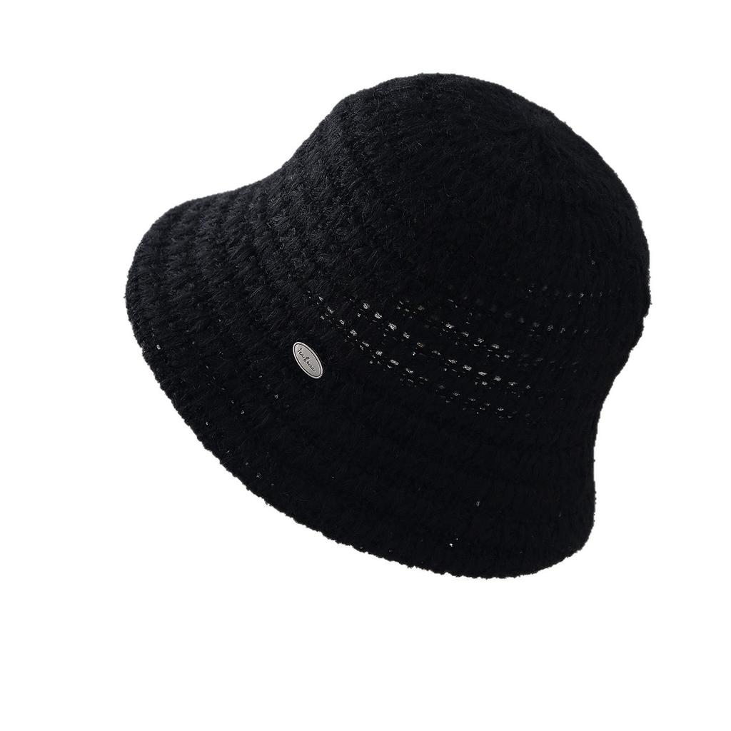 Francuski mały zapach elegancki dzianinowy kapelusz typu bucket hat damski retro wszechstronny kapelusz typu basin duży obwód głowy wyszczupla twarz mały kapelusz bucket hat trend