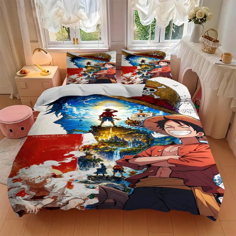 One Piece Bedding 3 Piece Set HD Print Duvet Cover Pillowcases for Teens Adult Bedroom Decoration Christmas Gift C315