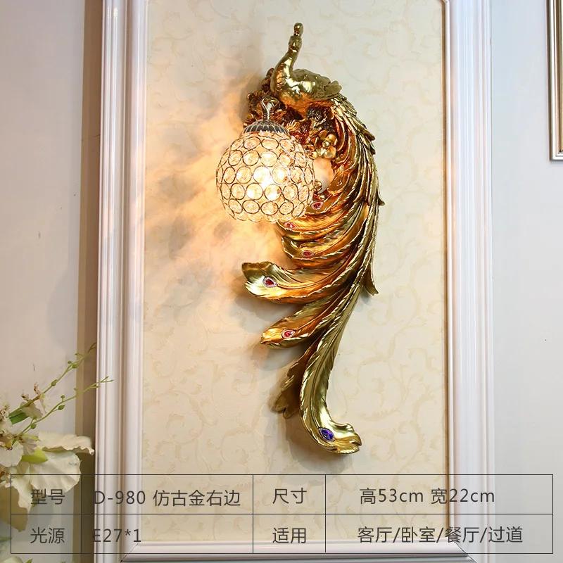 Phoenix Peacock Bird Lamp Art Wall Lights for Home Decor Living Room Bedroom Wall Sconces Modern LED Lighting Fixtures Luminaire