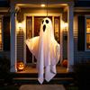 Durable Ghost Hanging Prop Halloween Glowing Decor Fabric Light Up Ornament for Window Reusable Pendant Door Spooky Yard Patio Decoration