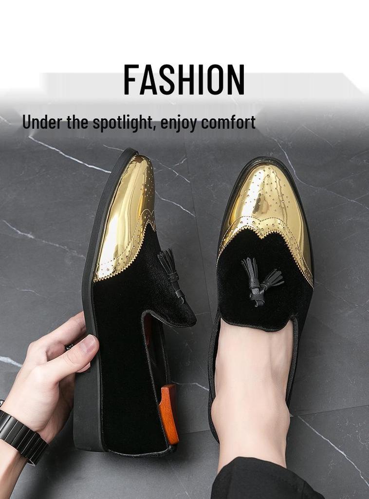 Men's British Tassel Suede Loafers: Retro Soft Sole Driving and Wedding Shoes