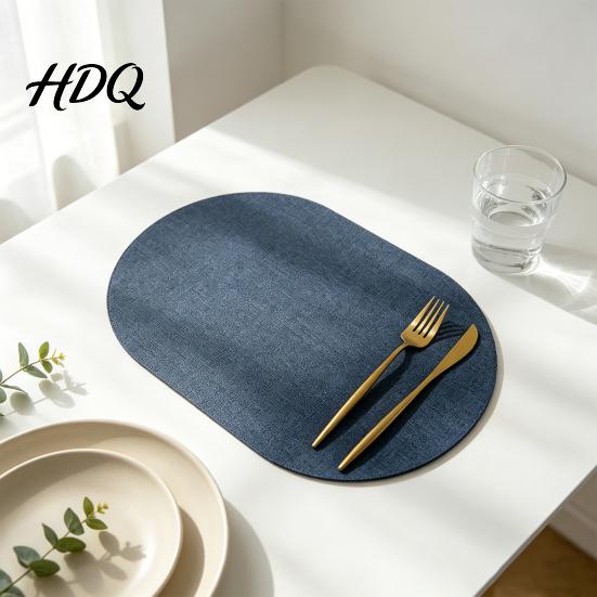 Tabletop Protective Mat PU Leather Placemat Wear-Resistant Heat Resistant Mat Non-Slip Teapot