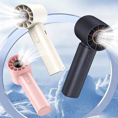 Novo Ventilador Turbo Portátil de Mão Mini Ventiladores Recarregáveis Resfriamento com Gelo 199 Velocidades Display Digital LED Para Viagem Escritório Ventilador Externo
