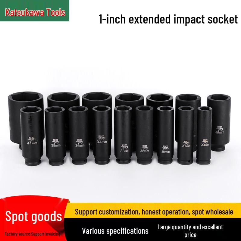 

1-Inch Extra-Long Heavy-Duty Air Impact Wrench Socket 34mm Hex Socket - 160 Long