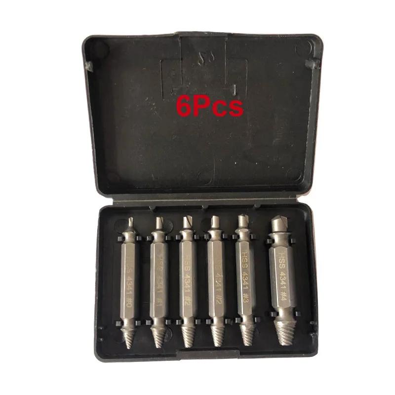 6pc Tool Set Double Headed Screw Extractor Damaged Screw Extractor Tool Set Removing Loose Teeth Broken Wires and Reverse Teeth