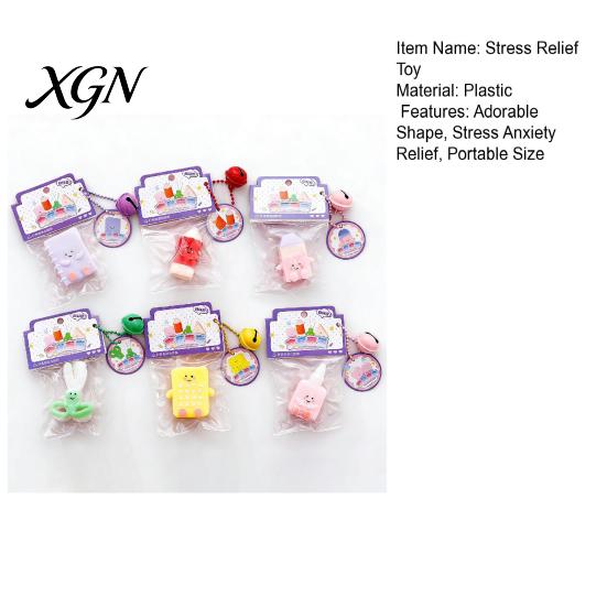 Elastic Stress Toy Cartoon Stationery Squeeze with Bell Ball Chain Relief Anxiety ReliefStress Slow Rising Kitchenware Sensory Fidget Decompression