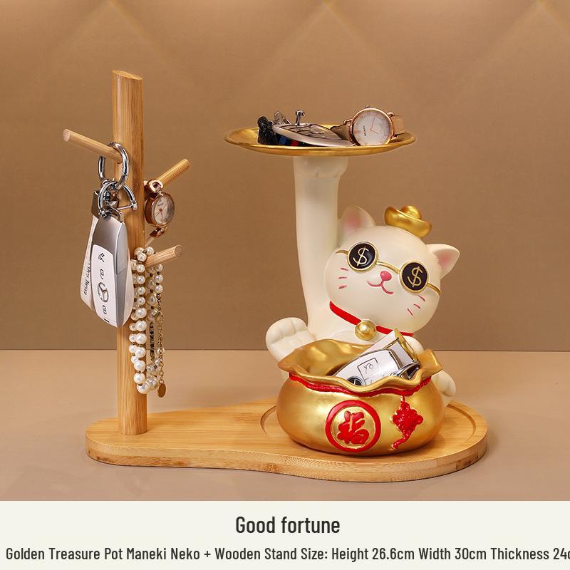 Creative Lucky Cat Key Holder: Entryway Decor & New Home Gift