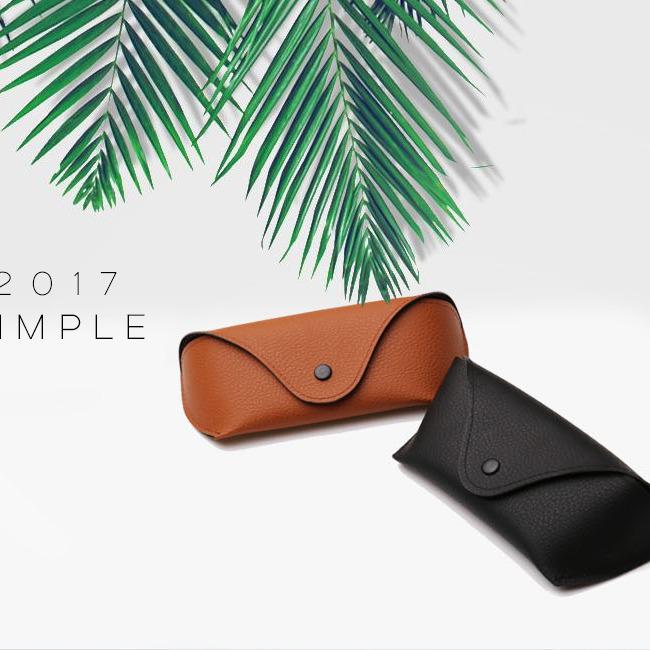 Grenzüberschreitendes druckfestes Oxford-Brillenetui, Litschi-Muster - Schwarz/Braun