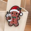 Yousheng Brooch Pin, Gingerbread Man Design Lapel Pin, Enamel Glaze Bright Color Badge with Standard Safety Pin, Christmas Colors Festive Accessory