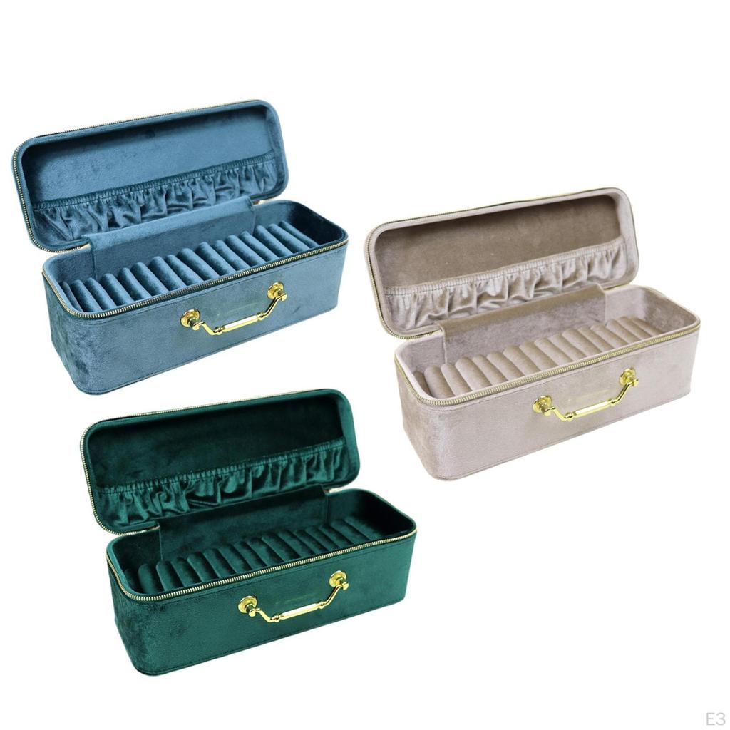 Bangle Case Bracelet Display Jewelry Organizer Storage Box Watch Flannel Metal Portable Large