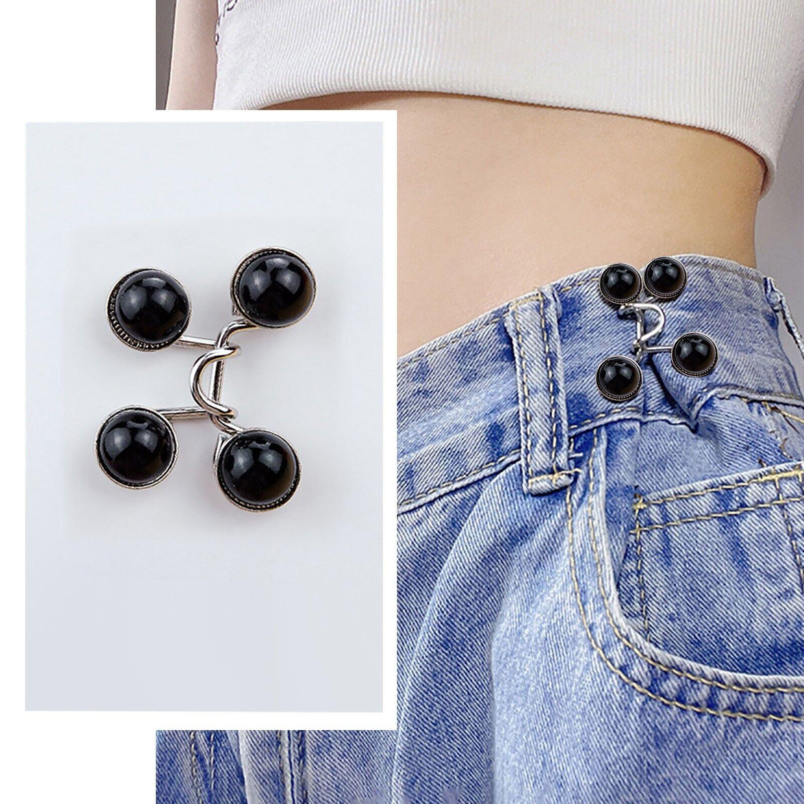 

Брюки для затягивания талии для брюк, женский регулятор талии, пояс, джинсовые пуговицы, булавки One Size