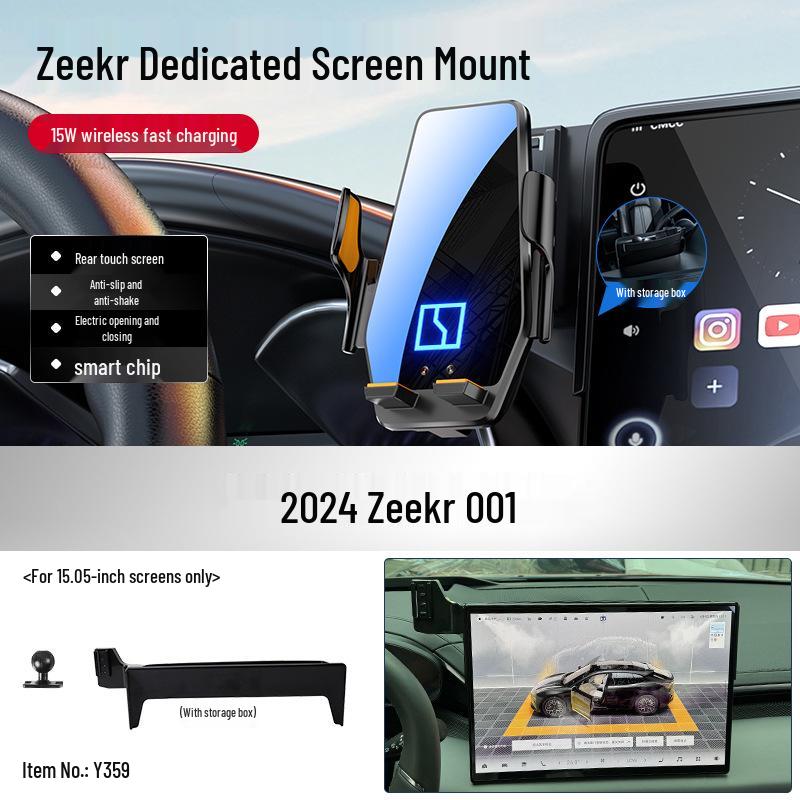 Автомобильные держатели для телефонов Zeekr: 25 моделей для 001, 007, 7X, 009 и MIX 14.6-inch Black