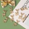 10Pcs Christmas Pendant Charms Gold Elk Deer Charms DIY Craft Jewelry Making Accessories for Necklace Bracelet Key Chain