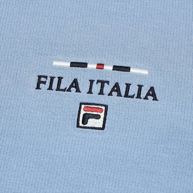 Fila Heritage Fashion Classic Simple Comfortable Casual Versatile Knitted Crew Neck Sweatshirt Men Sweatshirt Sky-Blue F11M548217FBU