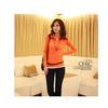 Design Feeling Color Block Mock Two Piece T Shirt For Women With Stretch Cotton For Office Wear