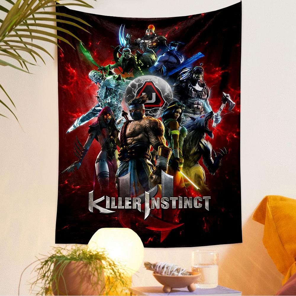 Killer Instinct Tapestry Wall Hanging, Fighting Game Art, Wall Decor for Bedroom Living Room Dorm