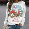 Womens Christmas Elk Print Crewneck Sweatshirt Casual Long Sleeve Top