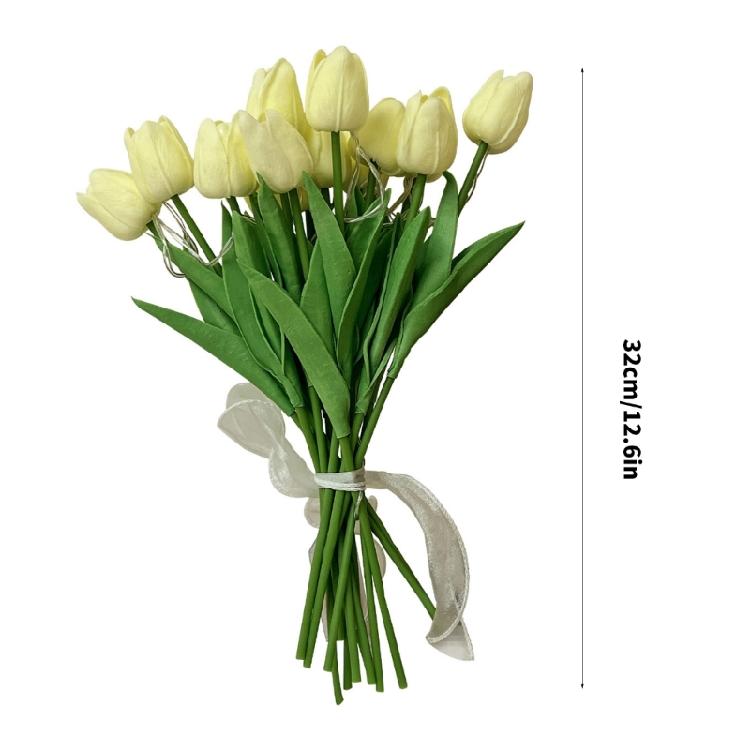 15PCS/Pack Plastic Tulips Night Lamp With Soft Yellow Light Home Party Decoration Lights Perfect For Mood Lighting