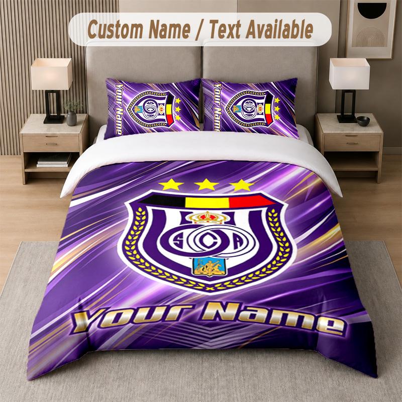Anderlecht FC Design Bedding Set Custom Text 1 Duvet Cover & 2 Pillow Cases