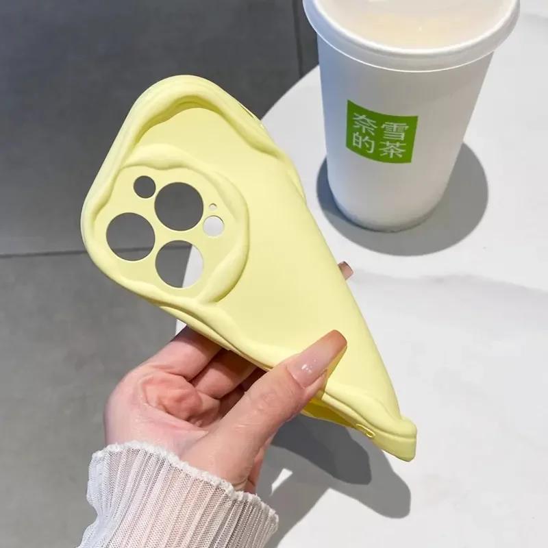 Fine hole candy cream soft silicon case for iPhone 11 12 13 14 15 XR XS Pro Max Plus full anti fall protection phone cover woman