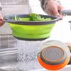 Collapsible Colander Set of 2 Silicone Kitchen Strainer Set, Perfect for Draining Pasta, Vegetable and fruit for Kitchen and Travel Use (green)
