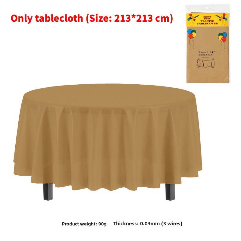Classic Disposable Round Plastic Disposable Tablecloth With Waterproof Finish For Party Events And Hotel Use