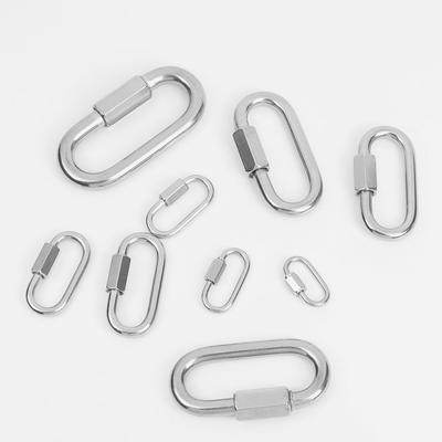 Stainless Steel Quick Links Screw Lock Climbing Gear Carabiner Safety Snap Hook Carabiners Chain Connecting Ring