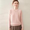 Women's Cashmere Round Neck Slimming Wool Sweater - Warm, Loose, Long Sleeve, Short Style Base Layer for Spring and Autumn