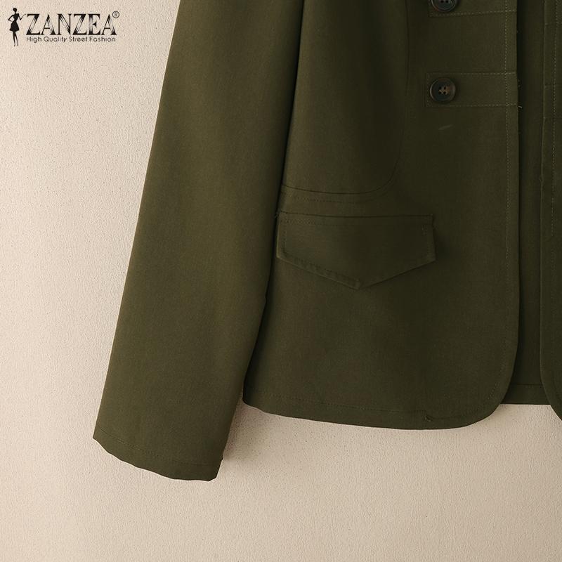 ZANZEA Womens Casual Solid Color Long Sleeve Cardigan Blouse