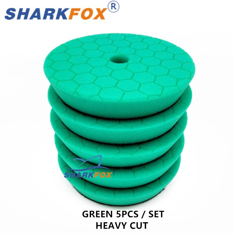 Sharkfox 5Pcs/Lot 3inches/80mmCar Polishing Pad Kit Set Self-Adhesive Buffing Waxing Sponge Wool Wheel Polishing Pad For Drill