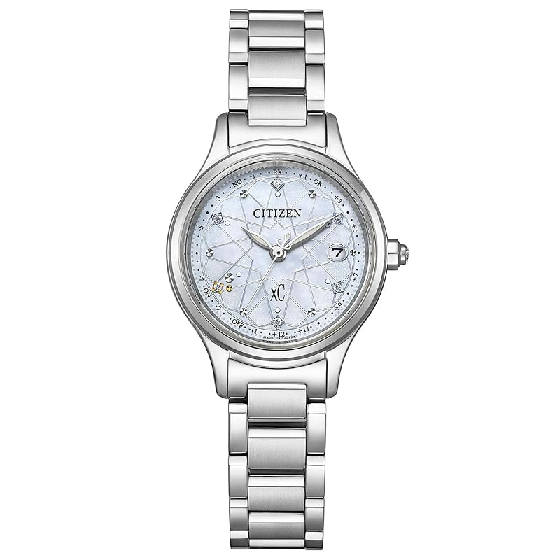 

[Citizen] watch cross sea Light-powered eco-drive radio clock waterproof Limited model white ES9490-87D ladies silver