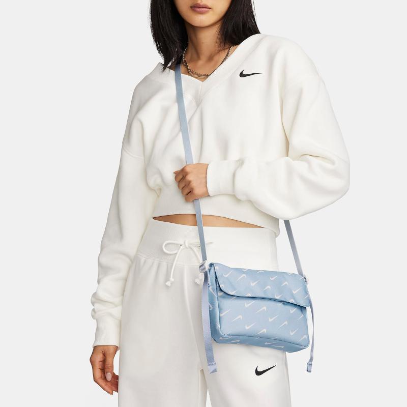 Nike Polyester Sports Bag Shoulder Bag Crossbody Bag Women's Light Blue Casual FN0938-440