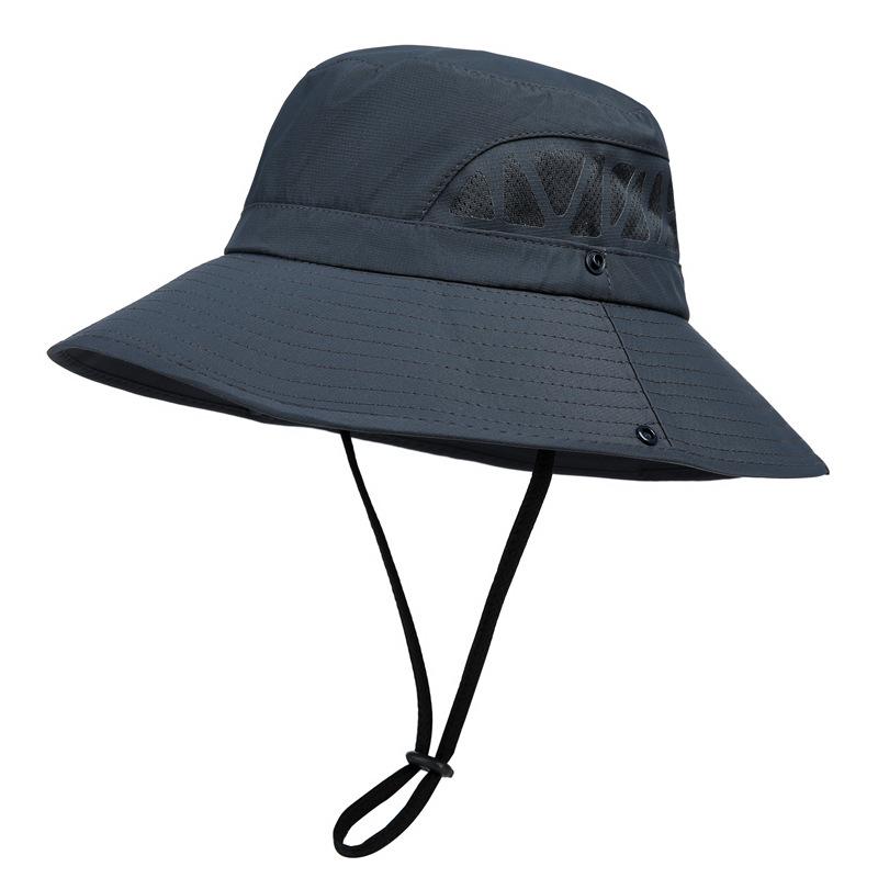

Sun Hat Men S Summer Eaves Sun Protection Bucket Hat Uv Protection Fishing Mountaineering Quick Drying Breathable Sun Hat M（56-58cm） темно-сірий