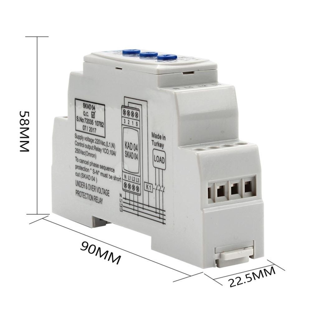 

Relay 1CO, 10A 250VAC SKAD04 3-phase Overvoltage Undervoltage Phase Sequences For Protection Relay 220VAC (L1, N) China Mainland