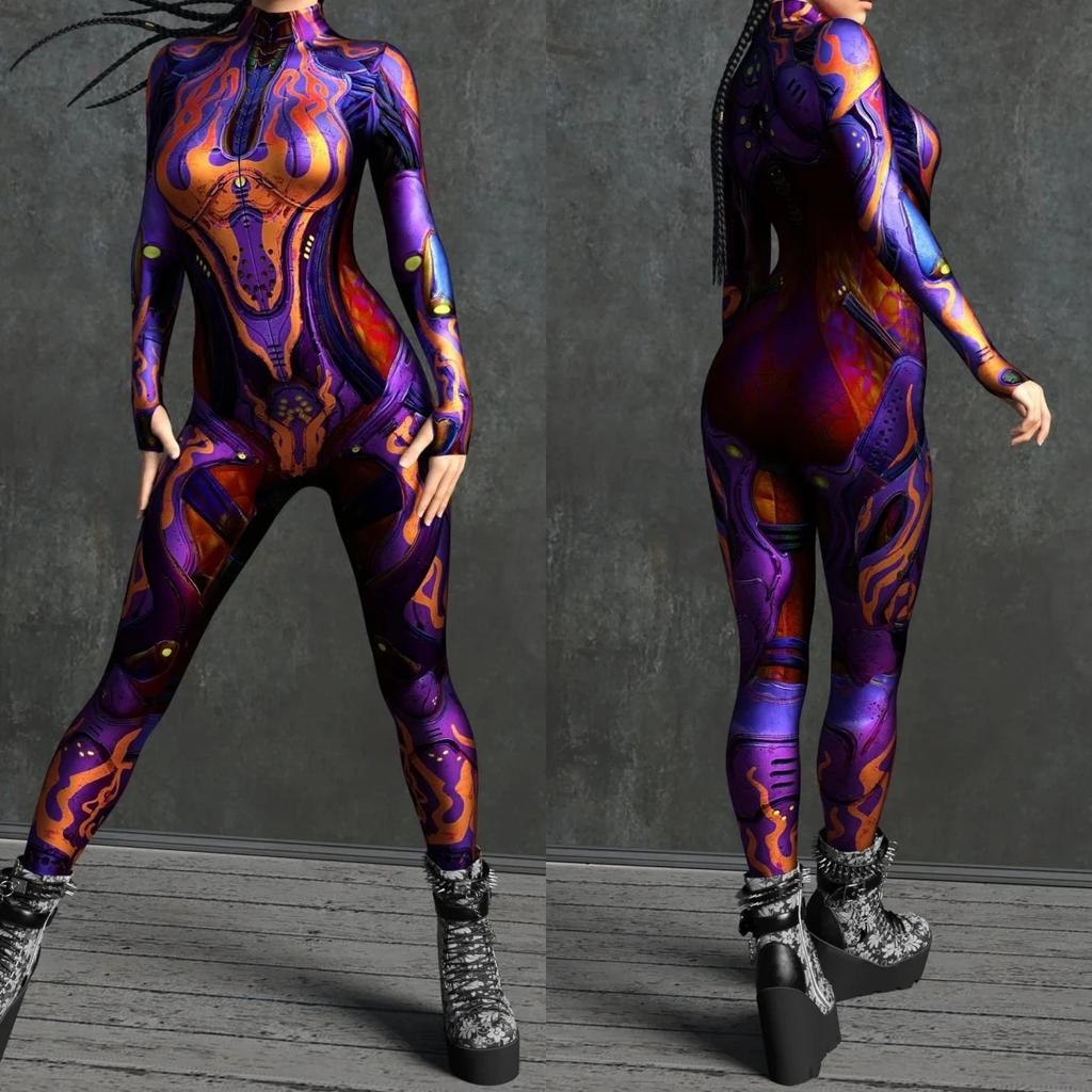 Costume de Scenă cu Imprimare Digitală 3D Adulți Evenimente de Halloween Petrecere Tematică Carnaval Costum Cosplay Joc de Rol Salopetă