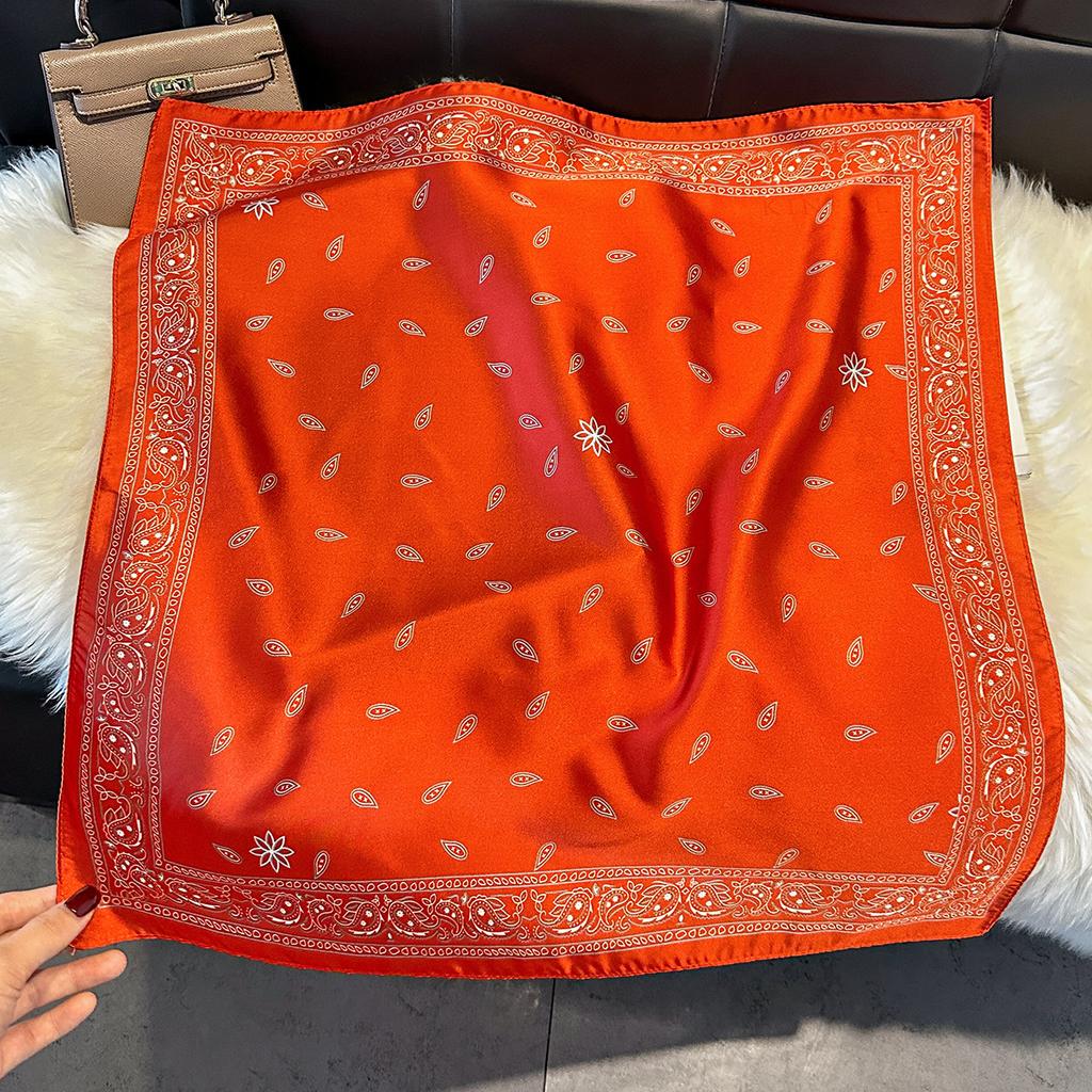 Spring And Autumn Silk Scarf Women'S Ribbon Headgear Hair Accessories Flowers Cashew Nut Flowers Versatile Temperament Advanced