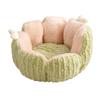 Pet Bed with Raised Petal Sides Cozy Petal-Shaped Round Snug for Cats