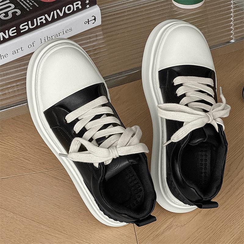 Casual Big Head Shoes New Men's Niche Board Shoes Versatile Classic Low-top Thick-soled Heightening Board Shoes 66027-K