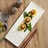 Zhishi 18.3-inch Rectangular Rock White Ceramic Dinner Plate