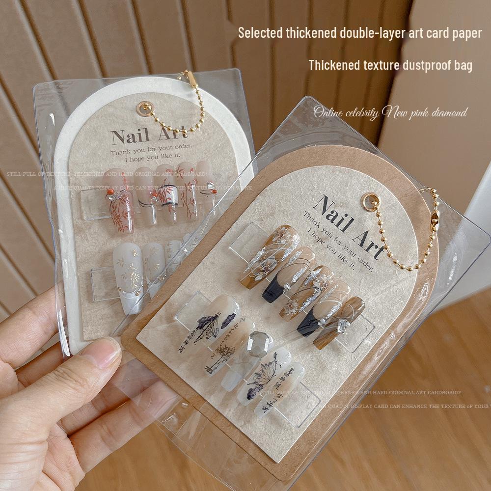 INS Style Dustproof Nail Display Card - Thickened, Wearable, Special Packaging for Nail Salons