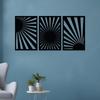 Pre-Laminated Pine Wood Sun Light Wall Art | Laser Cut Precision | For Home Décor | For Gifting (Set of 3)