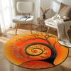 Luxury Round Botanical Multicolor Area Rug, Non-Slip Floor Mat for Entryway