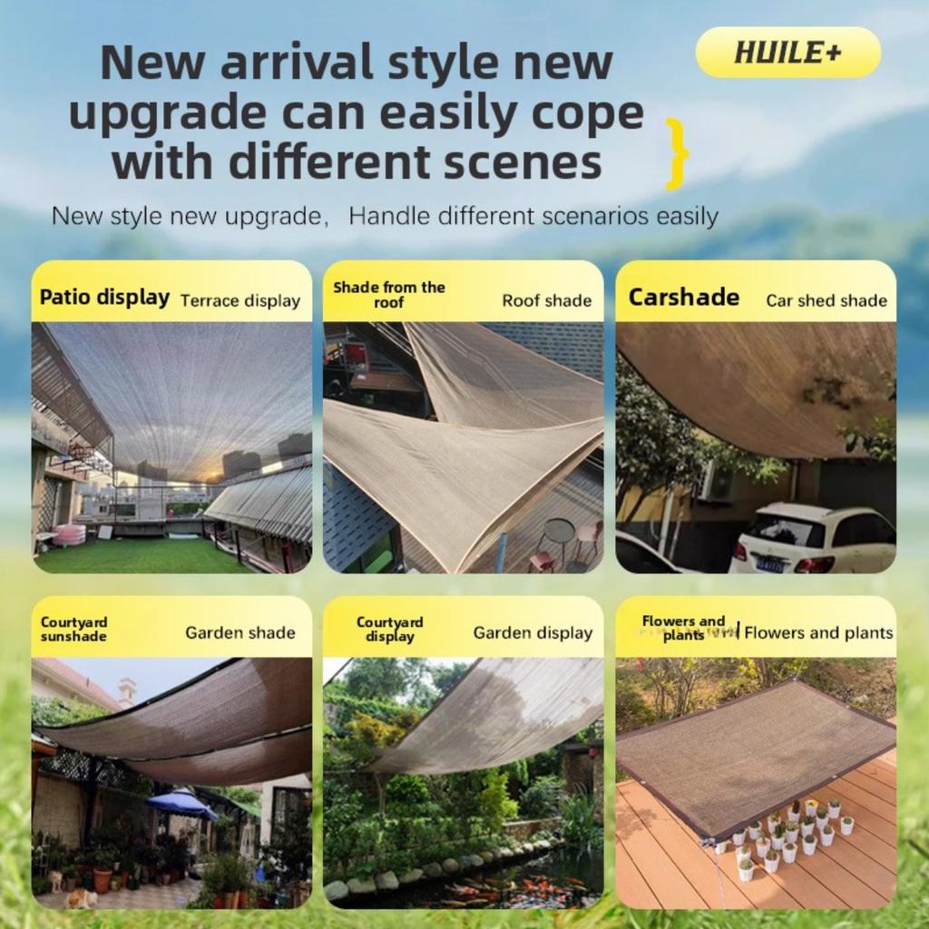 Tkanina PE odporna na promieniowanie UV - Trwała zewnętrzna siatka przeciwsłoneczna z otworami do podróży i ochrony przy basenie - Taras zewnętrzny | Tkanina oddychająca