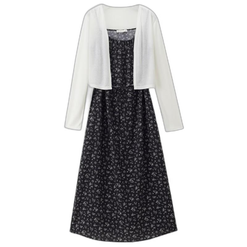 

Giordano Women s Two-Piece Knit Top & Floral Strappy Dress Set XL