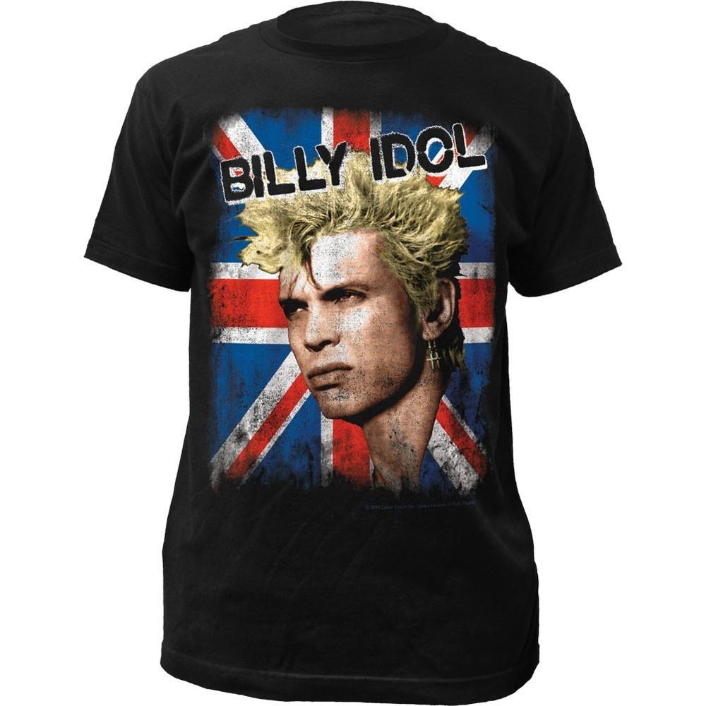 

Billy Idol Union Jack Mens T Shirt Music Classic Rock N Roll Band Tee New Black Unisex T-Shirt XXL