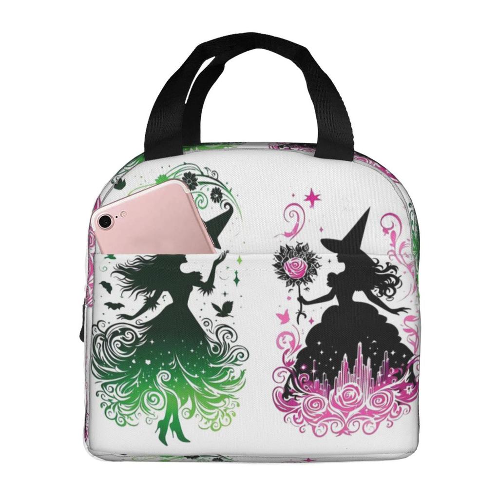 Elphaba und Glinda Wicked Das Musical Isolierte Lunchtasche für Damen Büro Kühlbox Thermische Lebensmittelbox Tragetasche Lunchboxen Behälter