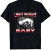 Unisex Funny Weightlifting Cat Graphic T-Shirt – Casual Fitness Tee with Lightweight Slogan and Cat Design – Workout Shirt