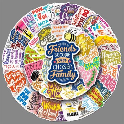 50 Inspirujących Angielskich Mott Naklejki Dekoracyjne Doodle Personalizowane Walizka Laptop Samochód Lodówka
