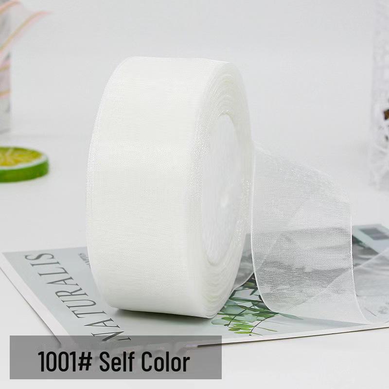 

Прозрачная лента из снежной пряжи шириной 4 см для изготовления своими руками аксессуаров для волос и упаковки подарков