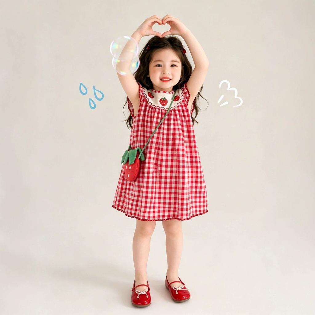 Girls Summer Princess Dress Cute Short Sleeve Daily Wear for Toddlers